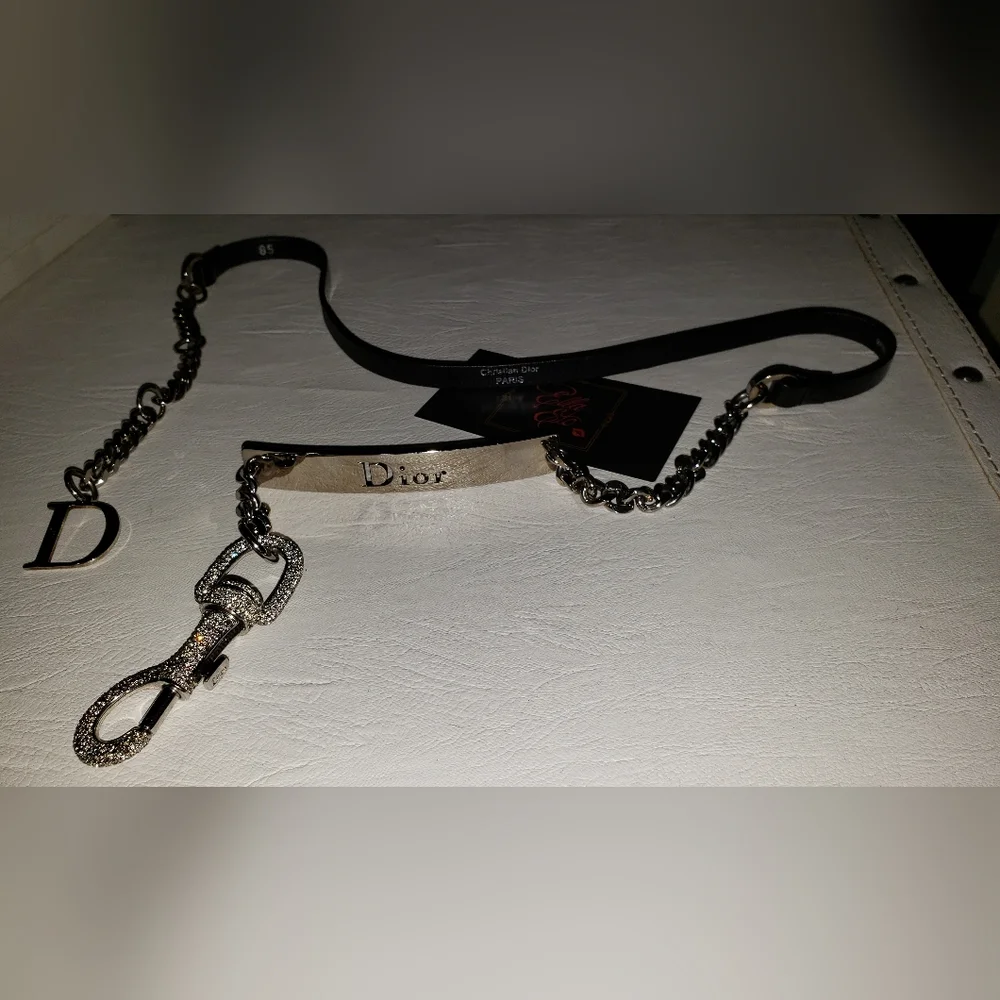 Christian Dior by Galliano Hardcore Mousqueton Chain Belt Noir 85 w/ Box (2004) - Picture 5 of 17